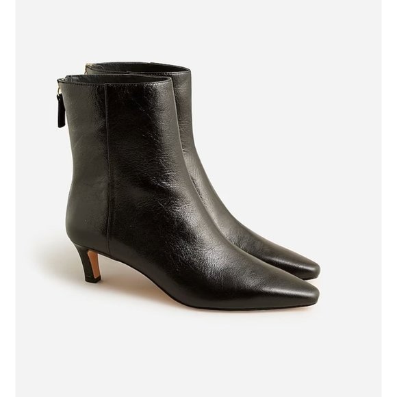 J. Crew Black Ankle Boots Kitten Heel - Picture 1 of 9